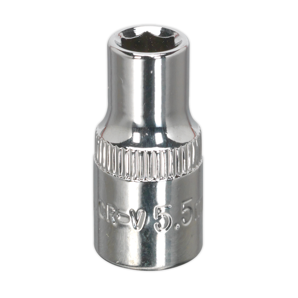 Sealey SP14055 5.5mm 1/4"Sq Drive Fully Polished WallDrive Socket