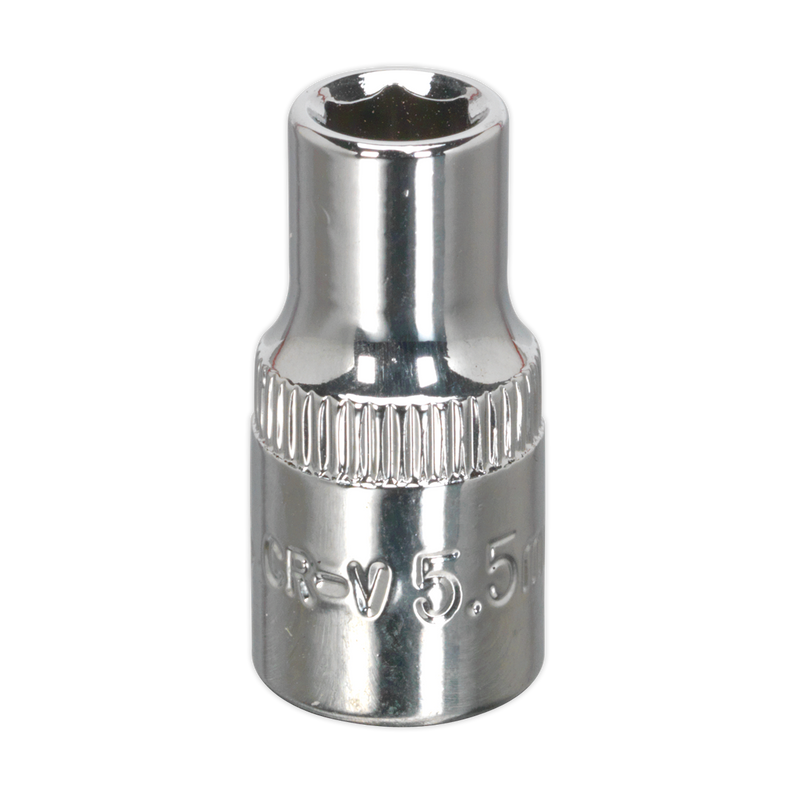Sealey SP14055 5.5mm 1/4"Sq Drive Fully Polished WallDrive Socket