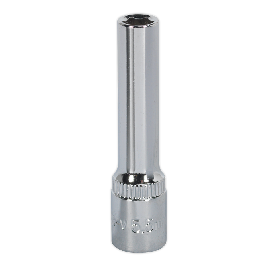 Sealey SP14055D 5.5mm Deep 1/4"Sq Drive Fully Polished WallDrive Socket