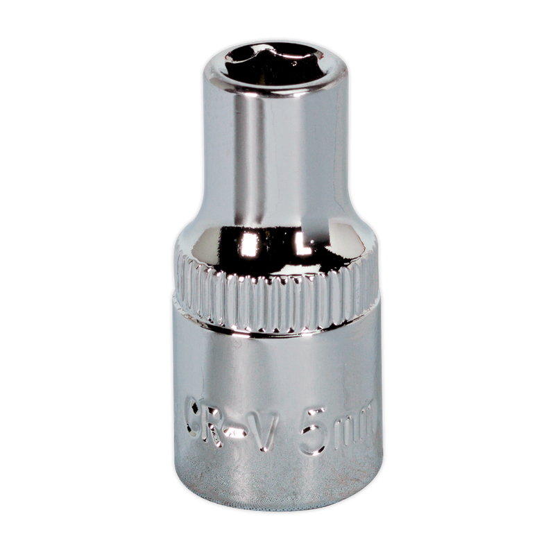 Sealey SP1405 5mm 1/4"Sq Drive Fully Polished WallDrive Socket