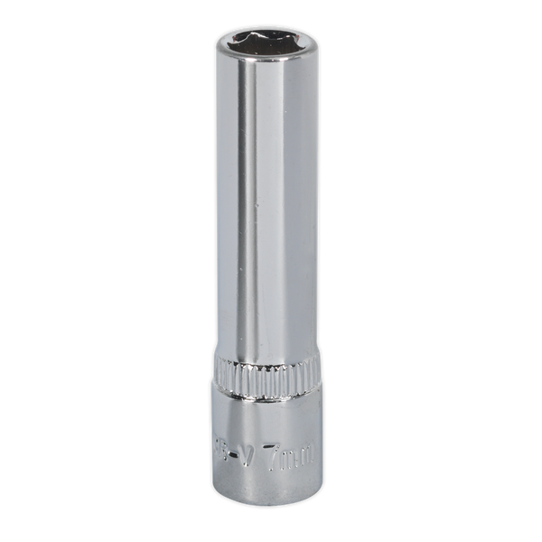 Sealey SP1407D 7mm Deep 1/4"Sq Drive Fully Polished WallDrive Socket