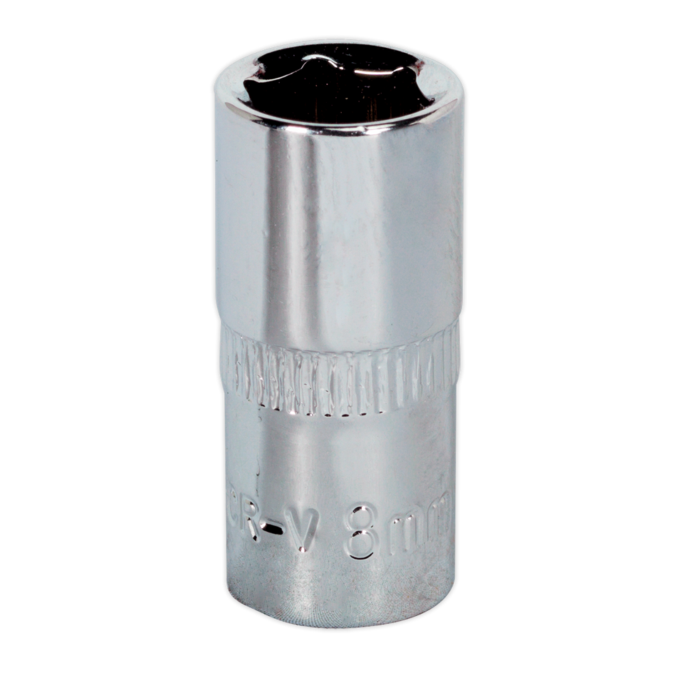 Sealey SP1408 8mm 1/4"Sq Drive Fully Polished WallDrive Socket