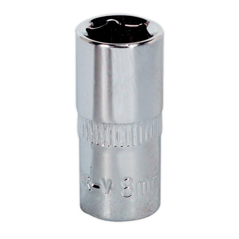 Sealey SP1408 8mm 1/4"Sq Drive Fully Polished WallDrive Socket