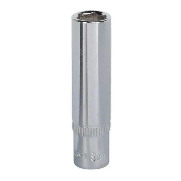 Sealey SP1409D 9mm Deep 1/4"Sq Drive Fully Polished WallDrive Socket