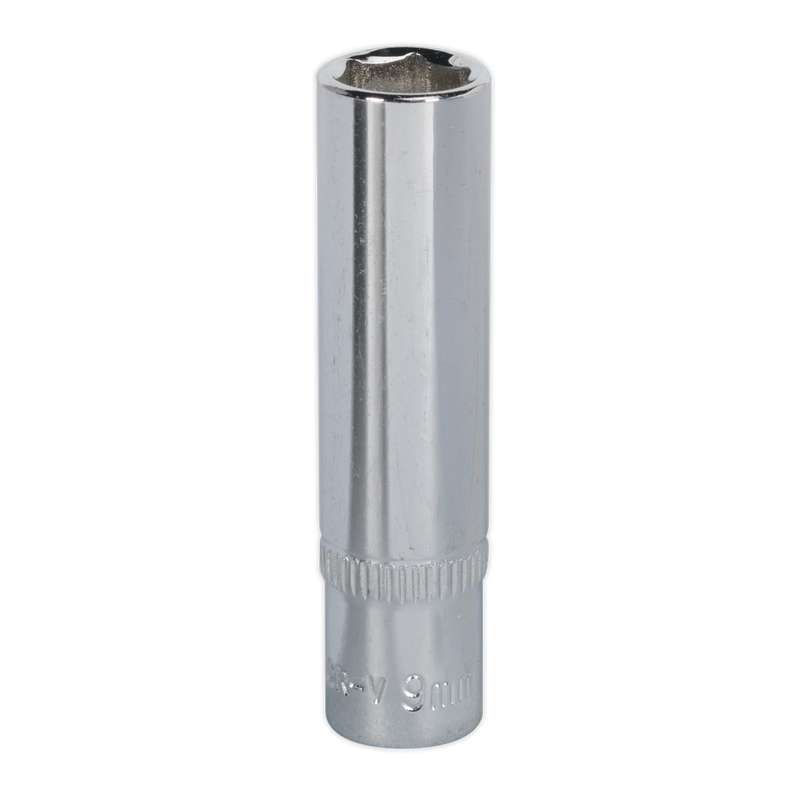 Sealey SP1409D 9mm Deep 1/4"Sq Drive Fully Polished WallDrive Socket