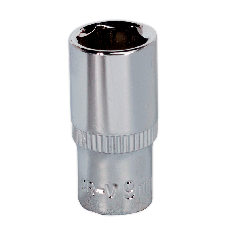 Sealey SP1409 9mm 1/4"Sq Drive Fully Polished WallDrive Socket