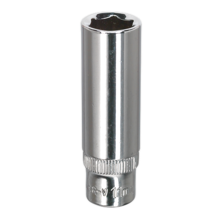 Sealey SP1411D 11mm Deep 1/4"Sq Drive Fully Polished WallDrive Socket