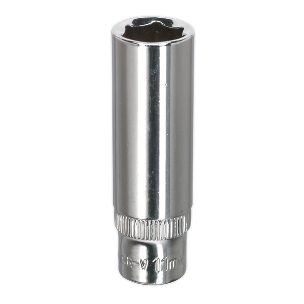 Sealey SP1411D 11mm Deep 1/4"Sq Drive Fully Polished WallDrive Socket