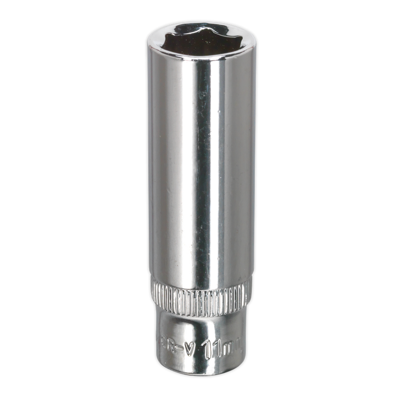 Sealey SP1411D 11mm Deep 1/4"Sq Drive Fully Polished WallDrive Socket