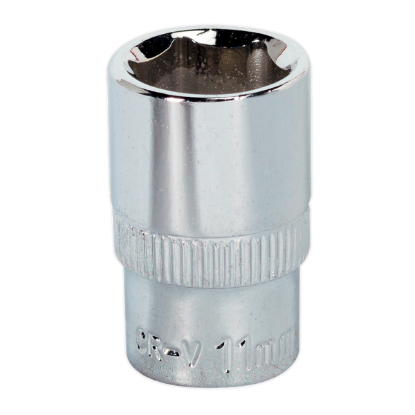 Sealey SP1411 11mm 1/4"Sq Drive Fully Polished WallDrive Socket