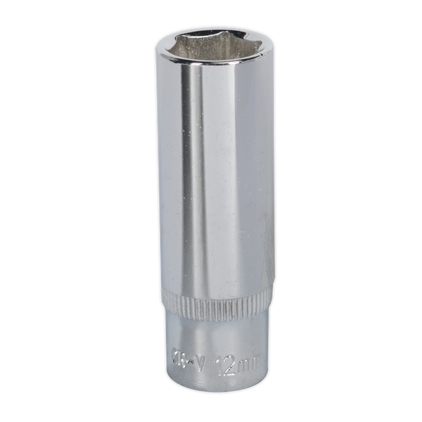 Sealey SP1412D 12mm Deep 1/4"Sq Drive Fully Polished WallDrive Socket