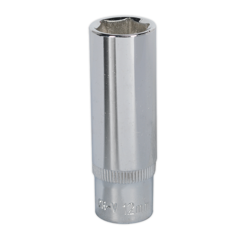 Sealey SP1412D 12mm Deep 1/4"Sq Drive Fully Polished WallDrive Socket