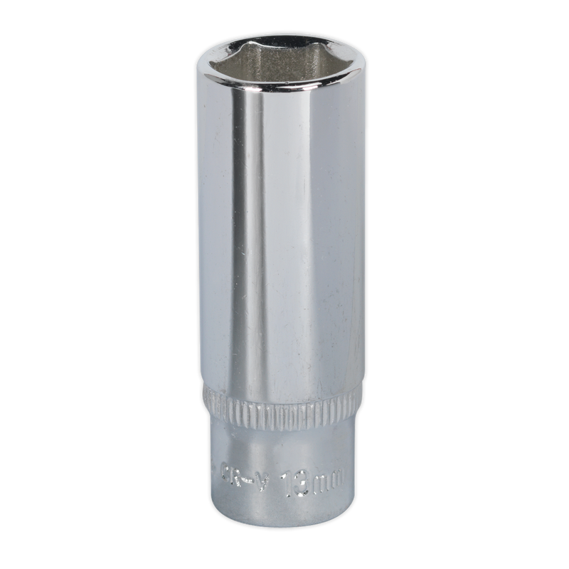 Sealey SP1413D 13mm Deep 1/4"Sq Drive Fully Polished WallDrive Socket