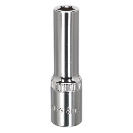 Sealey SP3808D 8mm Deep 3/8"Sq Drive Fully Polished WallDrive Socket