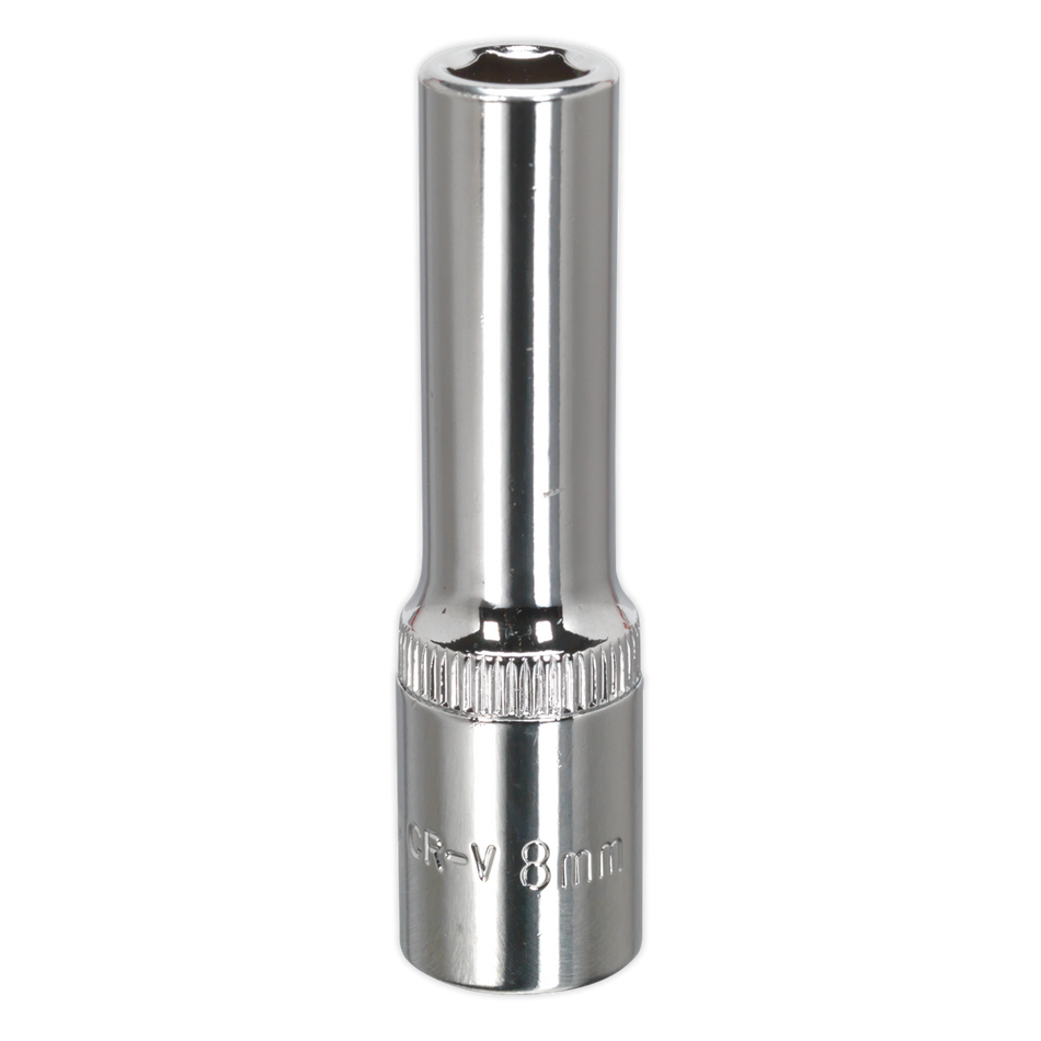 Sealey SP3808D 8mm Deep 3/8"Sq Drive Fully Polished WallDrive Socket