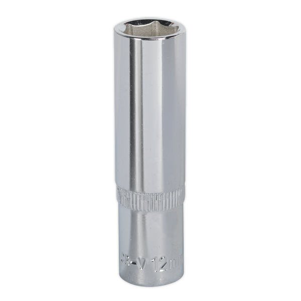 Sealey SP3812D 12mm Deep 3/8"Sq Drive Fully Polished WallDrive Socket