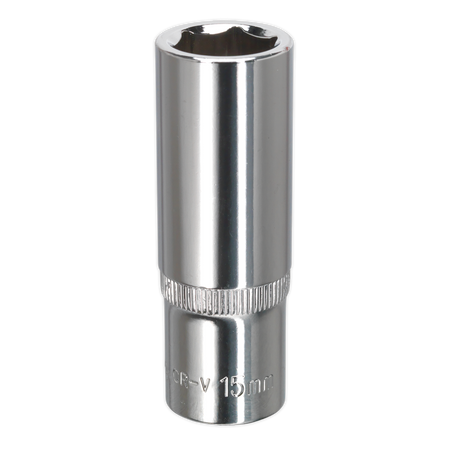 Sealey SP3815D 15mm Deep 3/8"Sq Drive Fully Polished WallDrive Socket