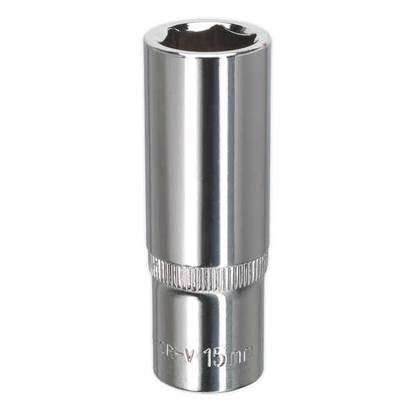 Sealey SP3815D 15mm Deep 3/8"Sq Drive Fully Polished WallDrive Socket