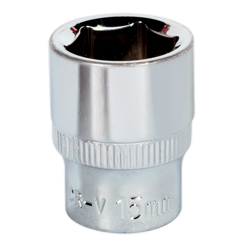 Sealey SP3815 15mm 3/8"Sq Drive Fully Polished WallDrive Socket