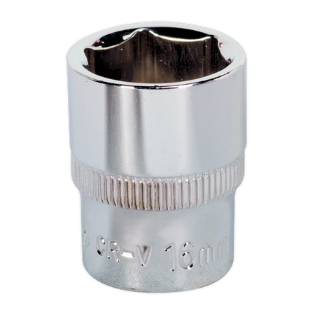 Sealey SP3816 16mm 3/8"Sq Drive Fully Polished WallDrive Socket