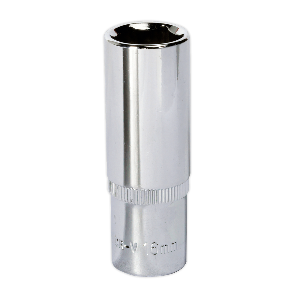 Sealey SP3816D 16mm Deep 3/8"Sq Drive Fully Polished WallDrive Socket