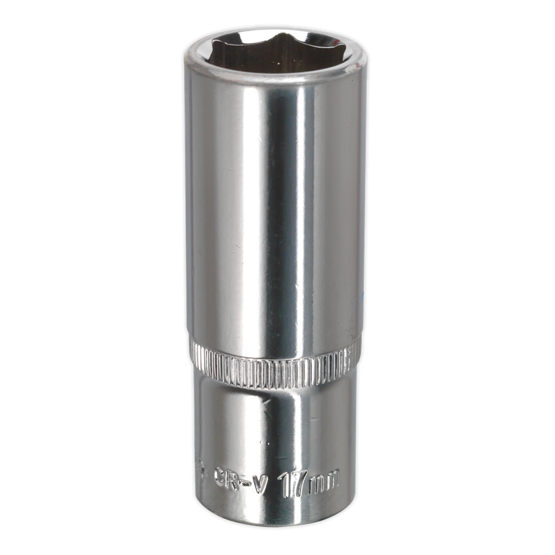Sealey SP3817D 17mm Deep 3/8"Sq Drive Fully Polished WallDrive Socket