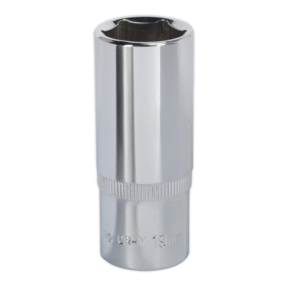 Sealey SP3819D 19mm Deep 3/8"Sq Drive Fully Polished WallDrive Socket
