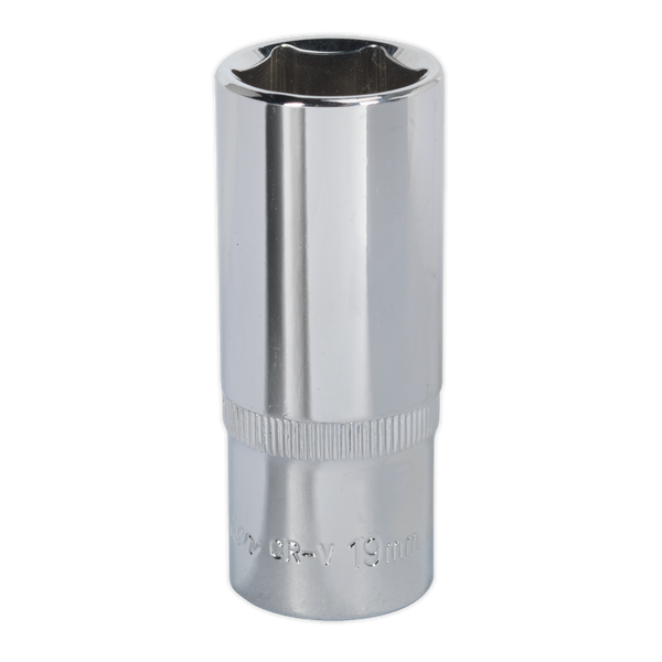 Sealey SP3819D 19mm Deep 3/8"Sq Drive Fully Polished WallDrive Socket
