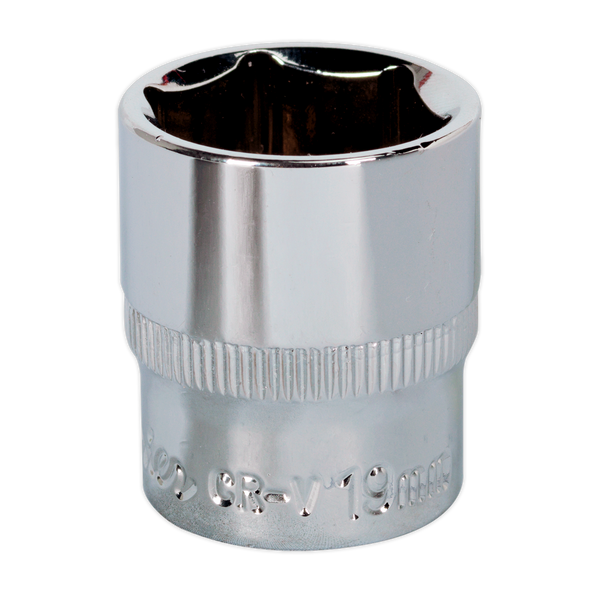 Sealey SP3819 19mm 3/8"Sq Drive Fully Polished WallDrive Socket