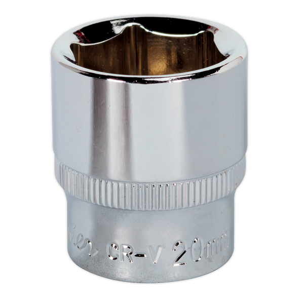 Sealey SP3820 20mm 3/8"Sq Drive Fully Polished WallDrive Socket