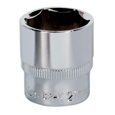 Sealey SP3821 WallDrive Socket 21mm 3/8"Sq Drive Fully Polished