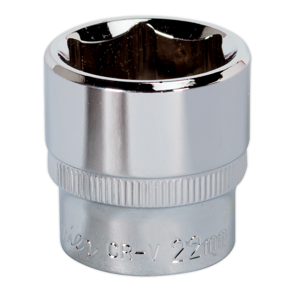 Sealey SP3822 22mm 3/8"Sq Drive Fully Polished WallDrive Socket