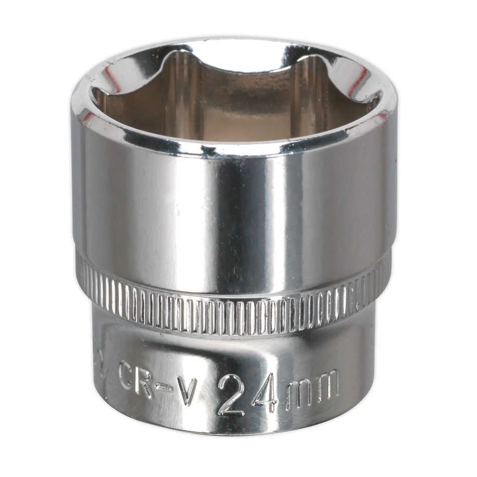 Sealey SP3824 24mm 3/8"Sq Drive Fully Polished WallDrive Socket