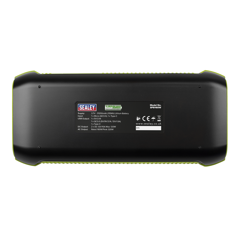 Sealey SPB160W 31200mAh Lithium AC Power Pack 160W