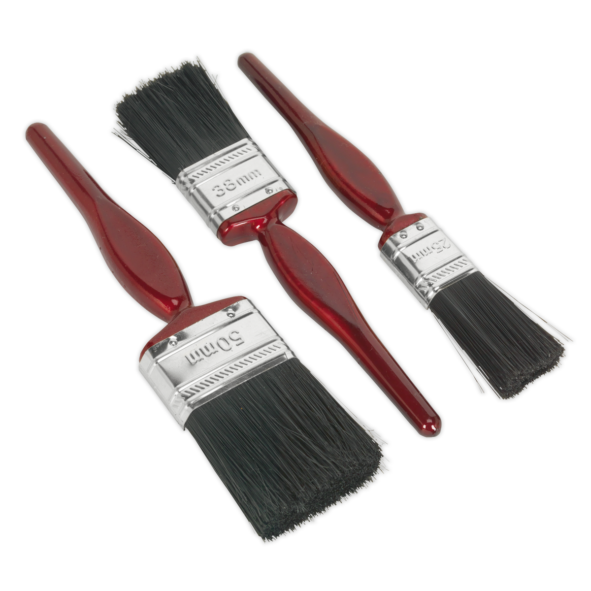 Sealey SPBS3 3pc Pure Bristle Paint Brush Set