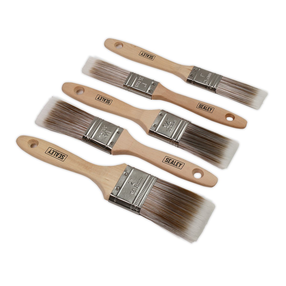 Sealey SPBS5W 5pc Wooden Handle Paint Brush Set