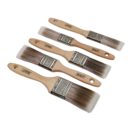 Sealey SPBS5W 5pc Wooden Handle Paint Brush Set