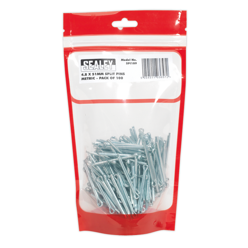 Sealey SPI109 4.8 x 51mm Split Pin - Pack of 100