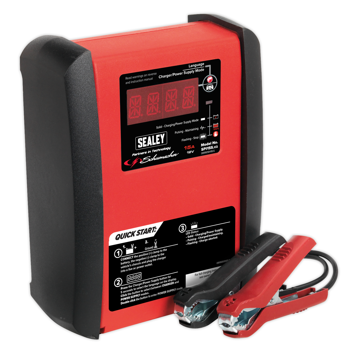 Sealey SPI15S Schumacher 15A 12V Intelligent Battery Charger