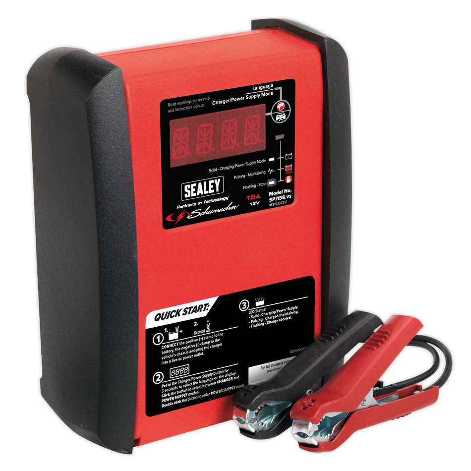 Sealey SPI15S Schumacher 15A 12V Intelligent Battery Charger