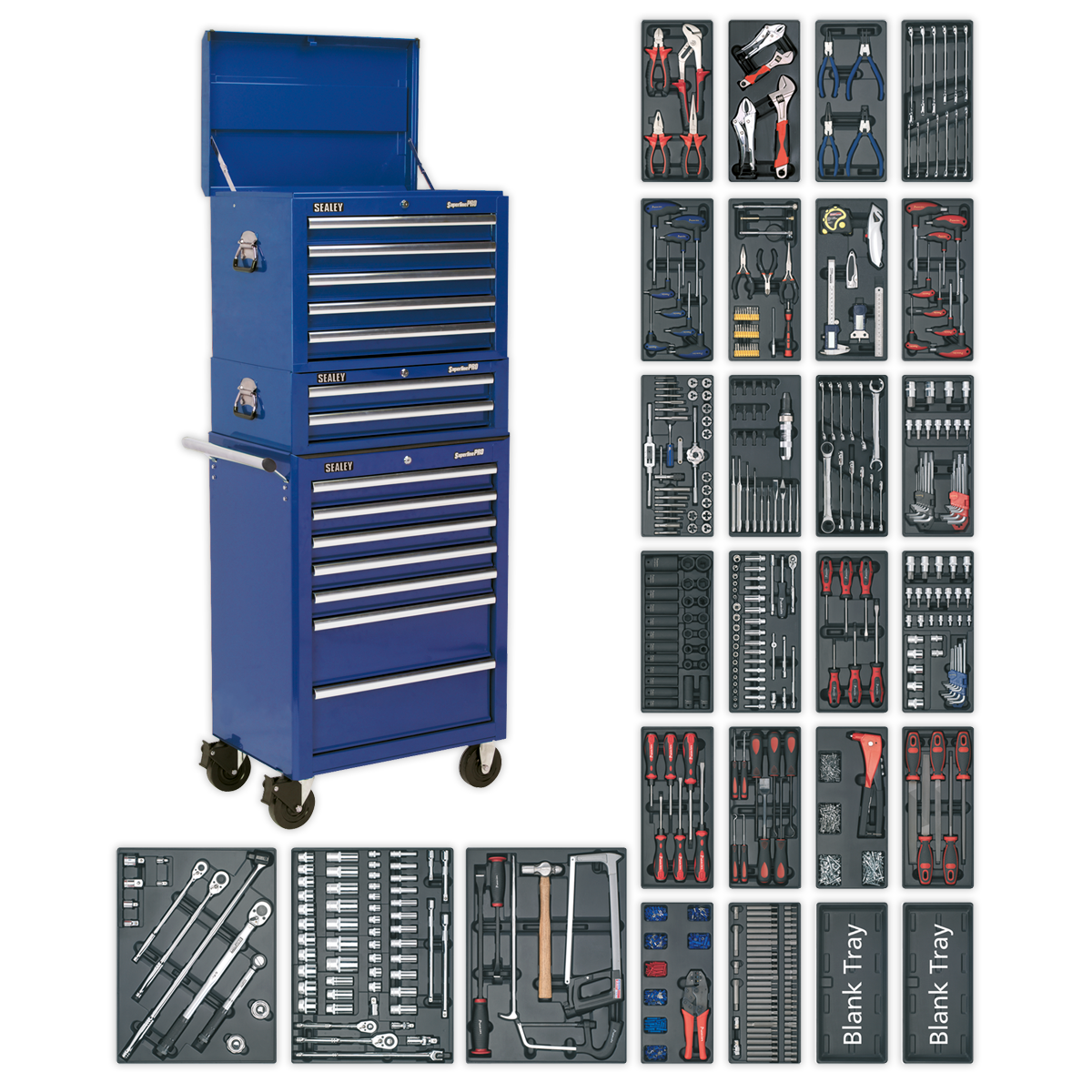 Sealey SPTCCOMBO1 14 Drawer Tool Chest Combination with 1179pc Tool Kit