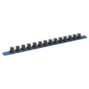 Sealey SR1214 1/2"Sq Drive Aluminium Socket Retaining Rail with 14 Clips