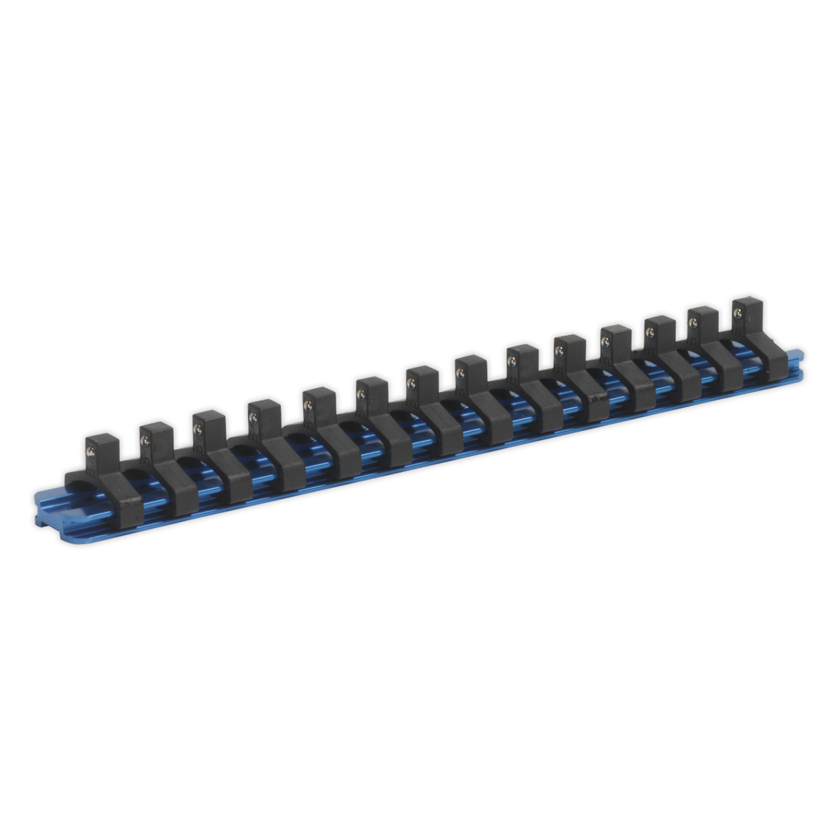 Sealey SR1414 1/4"Sq Drive Aluminium Socket Retaining Rail with 14 Clips