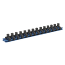 Sealey SR1414 1/4"Sq Drive Aluminium Socket Retaining Rail with 14 Clips
