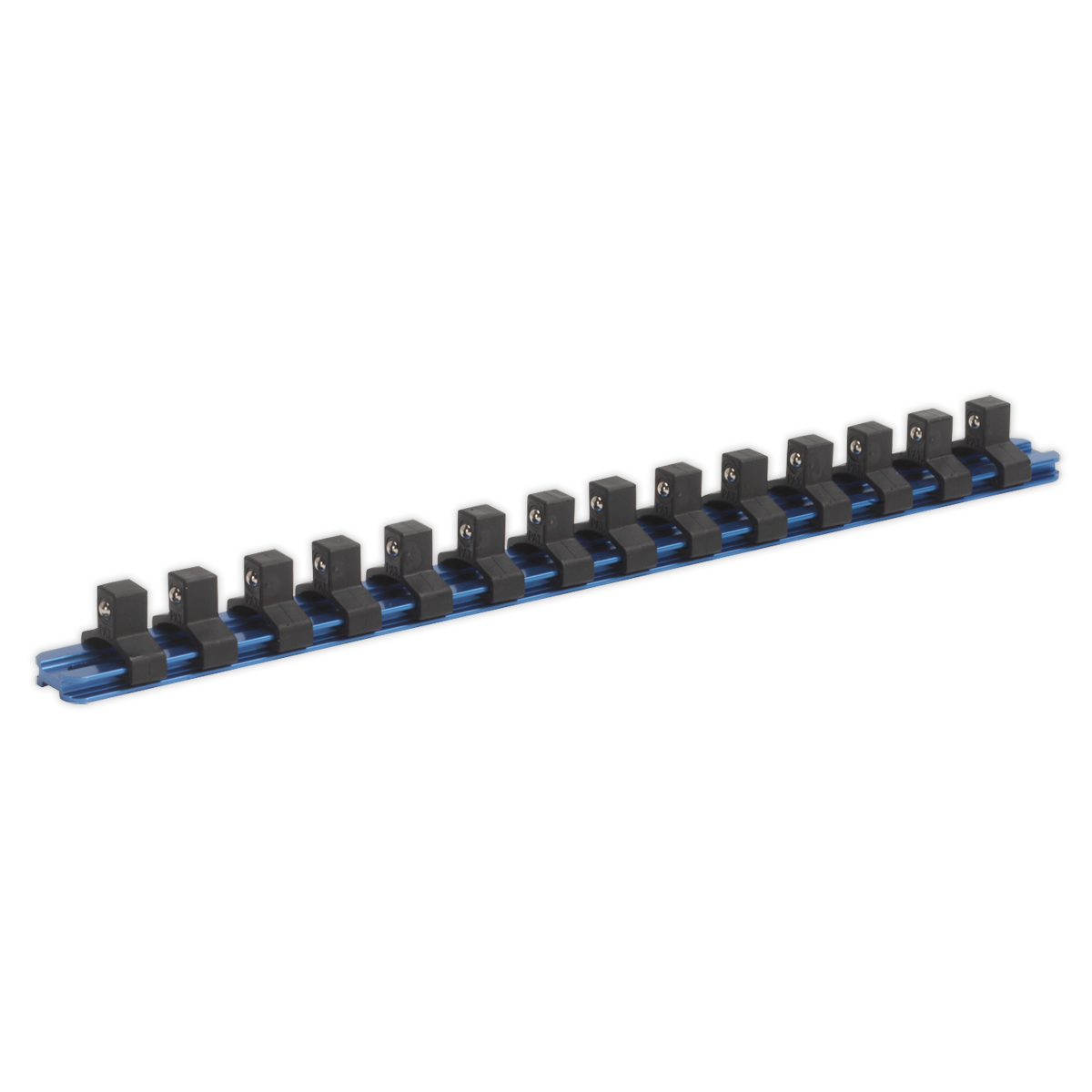Sealey SR3814 3/8"Sq Drive Aluminium Socket Retaining Rail with 14 Clips