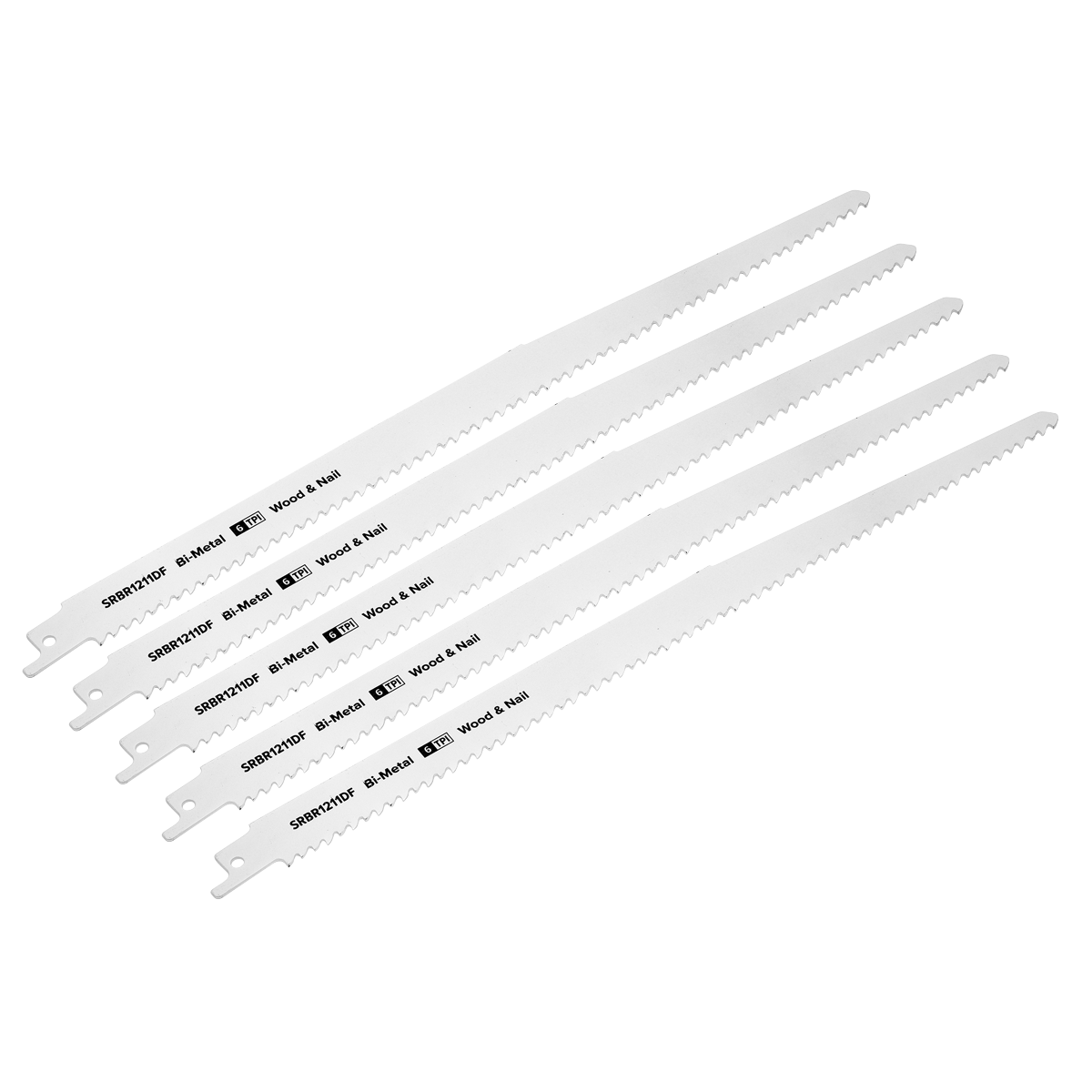 Sealey SRBR1211DF 300mm 6tpi Reciprocating Saw Blade Wood & Nail - Pack of 5