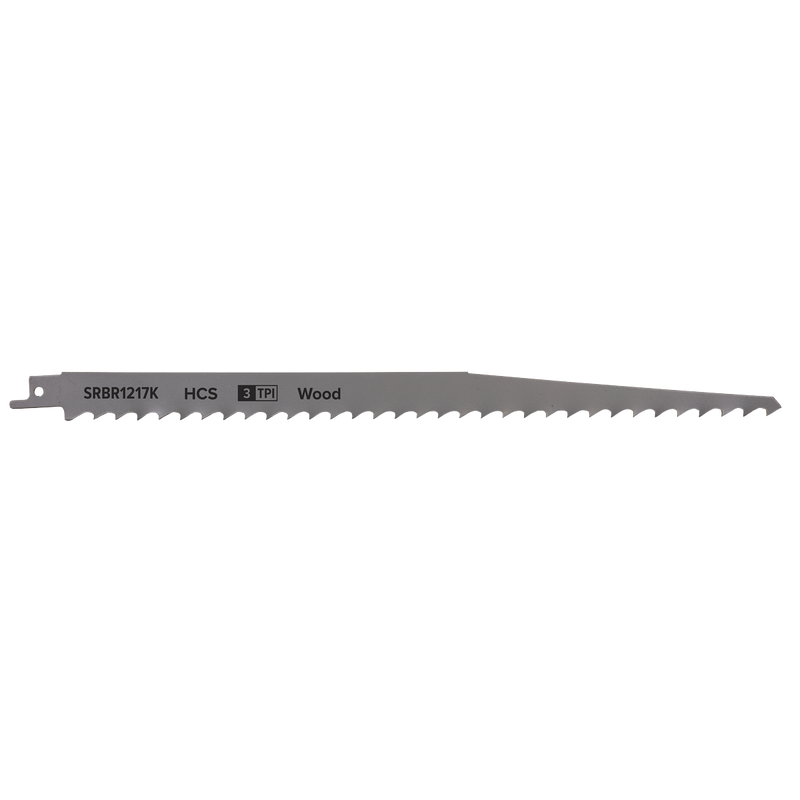 Sealey SRBR1217K 300mm 3tpi Reciprocating Saw Blade Pruning & Coarse Wood - Pack of 5