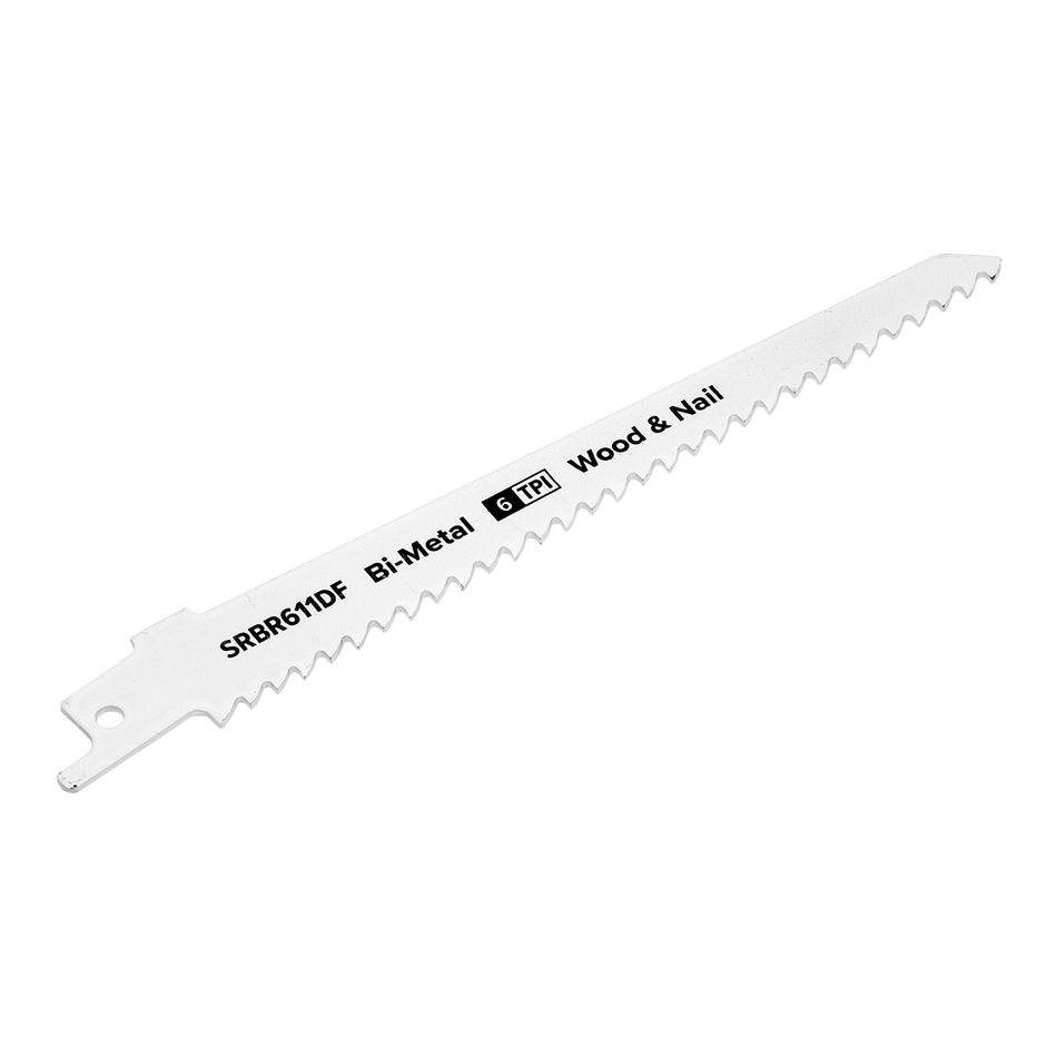 Sealey SRBR611DF 150mm 6tpi Reciprocating Saw Blade Wood & Nail - Pack of 5