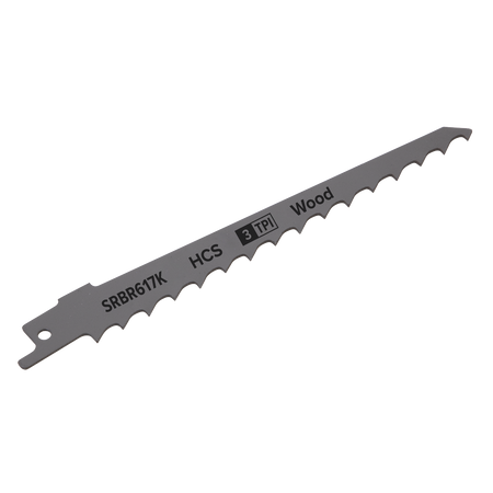 Sealey SRBR617K 150mm 3tpi Reciprocating Saw Blade Pruning & Coarse Wood - Pack of 5