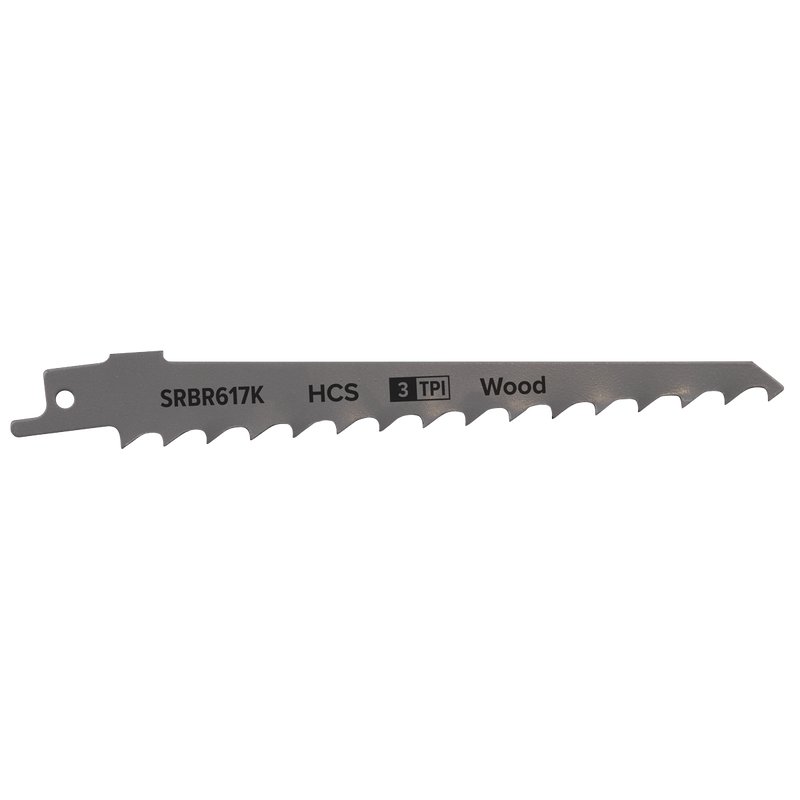 Sealey SRBR617K 150mm 3tpi Reciprocating Saw Blade Pruning & Coarse Wood - Pack of 5